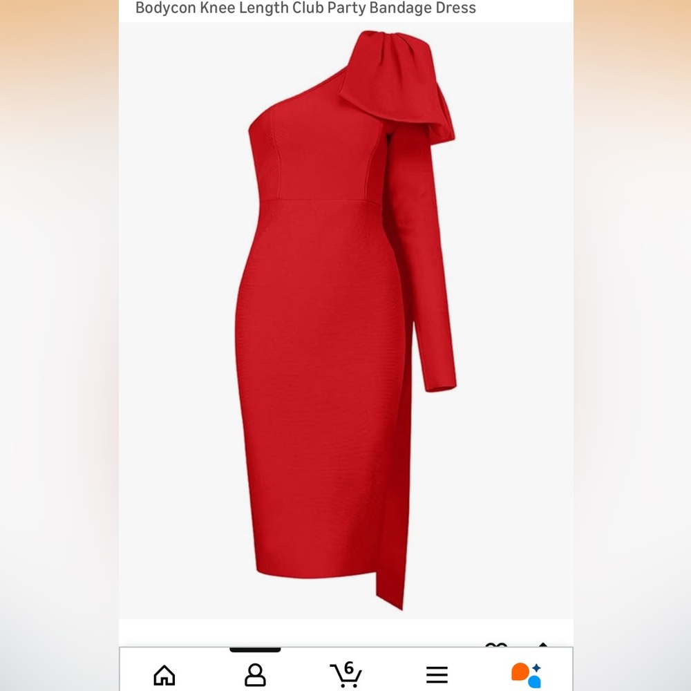 Elegant Red One-Shoulder Dress. Size 10/12